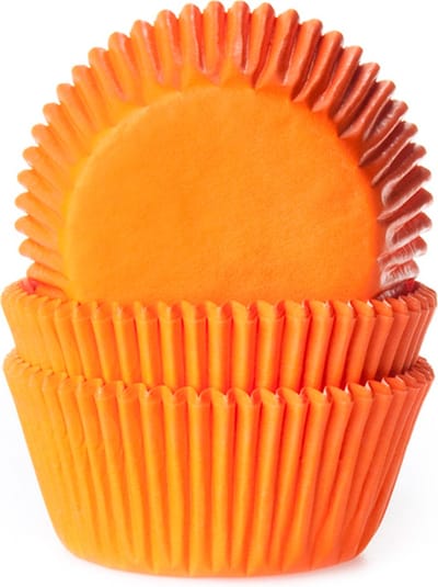 House of Marie Cupcake Vormpjes - Oranje - pk/50 - Baking Cups voor Muffins en Cupcakes