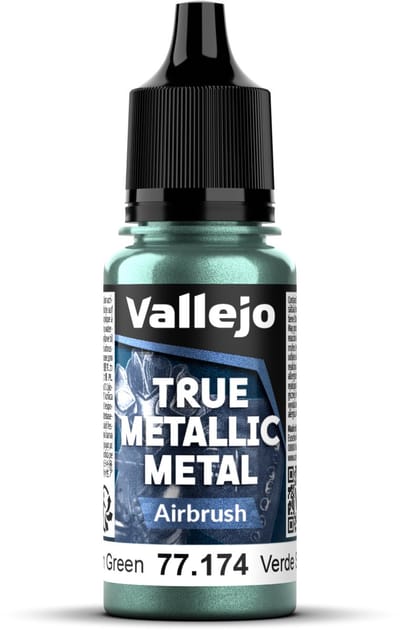 Vallejo Hobbyverf Acrylverf - 77174 True Metallic Metal - Airbrush - Schemer Groen - Acryl - Verf flesje - 1x 18 ml