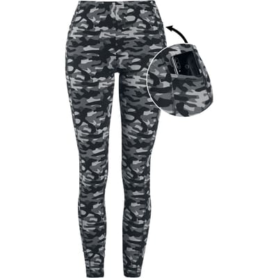 Rock Rebel by EMP - Rock Legging - Grey Camo Leggings with Side Pockets - XS tot 5XL - voor Vrouwen - grijs