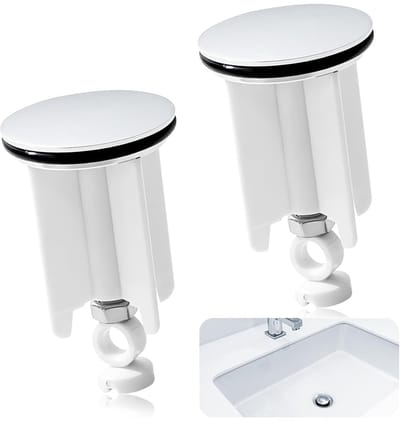 Wastafelstop, 41 mm, afvoerstop voor keuken, wastafel, in hoogte verstelbaar, afvoerstop voor wastafel, voor keuken en badkamer, wastafel, bidetstop