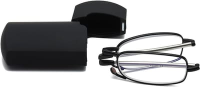 Opvouwbare Metalen Leesbril met Veerscharnieren en Antiblauw Licht Bescherming