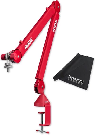 Microfoonarm Studio - Scharnierarm Tafel - Content Creatie - Geruisloze Bedienen - 94cm Bereik - rood