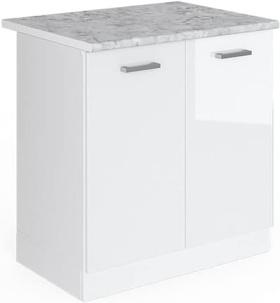 Keukenkast - Onderkast Spoelbak - Keuken Opbergen - Modulair Systeem - 80 cm breed - Zwart