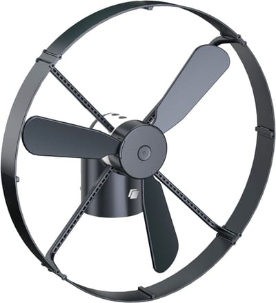 Caliber Draadloze ventilator - Kantelbaar en Draaibaar - Fluisterstil en krachtig - 2 Standen - Inclusief LED Lamp - Accu niet meegeleverd - Werkt met PowerSnap Accu Platform (CPS-FAN)