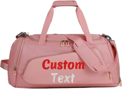 Sport Plunjezak - Weekendtas Gymtas - Sport en Reizen - Aanpasbaar Borduurwerk - 60x30x5 cm - Roze