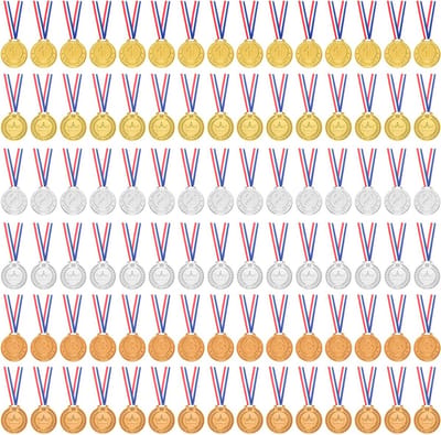 Medaille voor Kinderen en Volwassenen - 45 Stuks Kunststof Medailles met Lint, Perfect voor Sport en Wedstrijden