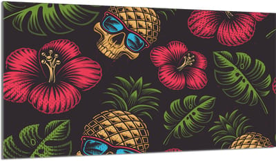 TMK ArtDeko - Ananas Motief - Beschermplaat - 90x52 cm - Glas