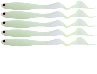 Dailygoods- Kunstmatige Aas 5 Stuks - Zacht Aas - T Staart - Lichtgevend - Kunstaas Snoek - Kunstaas Roofvis - Hoge Actie Peddelstaart
