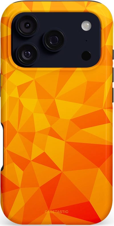 Casetastic hoesje geschikt voor Apple iPhone 17 Pro - MagSafe - Dubbellaagse bescherming - Citrus Polygoon - Fashion Case - Oranje Okergeel