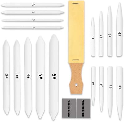 Mixing stumps en tortillons set - 20 delig - hoge kwaliteit - ideaal voor tekenaars - SnelShoppen