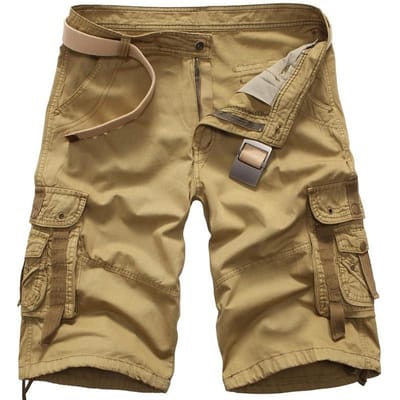 Zomer heren losse grote maten casual camo korte broek cargoshorts 34 beige
