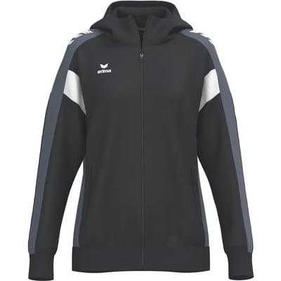 Erima Celebrate 125 Trainingsjack Met Capuchon Dames - Zwart / Slate Grey | Maat: 38