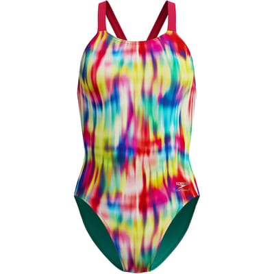 Speedo Fl Printed Leaderback Zwemkleding Veelkleurig UK 32 Vrouw