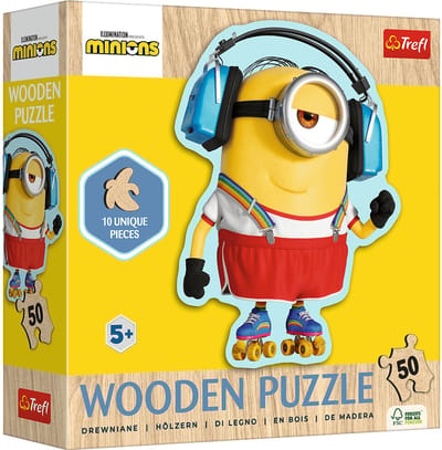 Trefl Minions Despicable Me 4 Hout Houten Legpuzzel - 50 stukjes - Vanaf 4 jaar