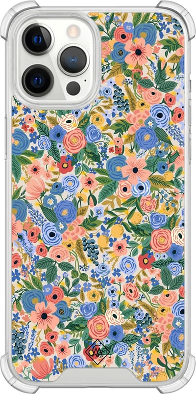 Casimoda® hoesje - Geschikt voor iPhone 12 Pro Max - Blue Gardens - Shockproof case - Extra sterk - TPU/polycarbonaat - Blauw, Transparant