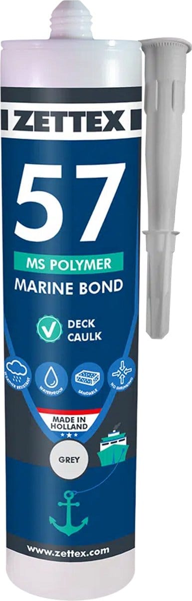 MS57 Marine Bond - Teakdek Kit & Lijm - Waterdicht en UV-Bestendig voor Boten - 290 ml - Grijs