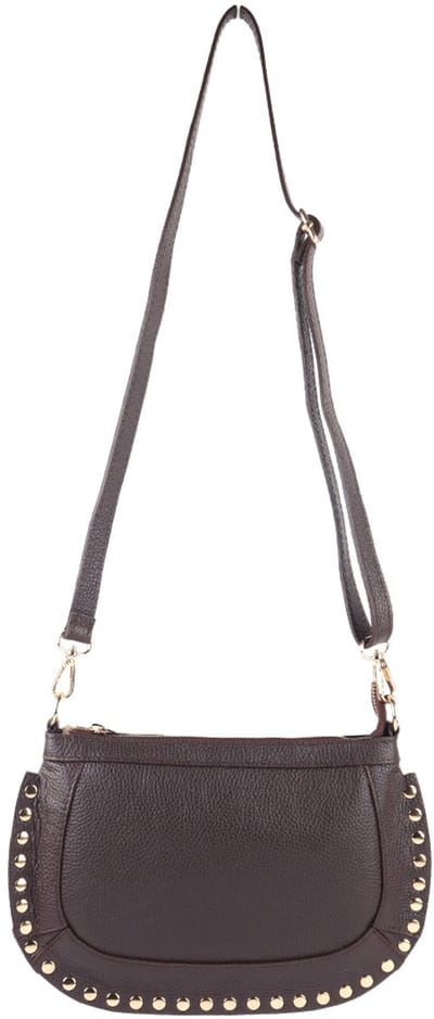 Giuliano lederen schoudertas Luma - Made in Italy - Dames - Koffie