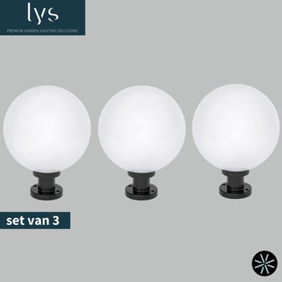 Nox Tuinbol Voordeelset - 3 Tuinbollen - Eenvoudige Buitenverlichting! Geen Gedoe met Grondkabels - Vervanger van Tuinverlichting op zonne-energie