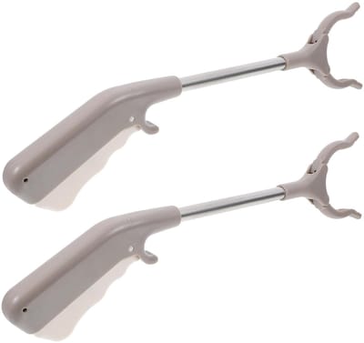 Afvalgrijper Set - Grijper Tang - Hygiënisch Oppakken - Verdikt Roestvrij Staal - 40 cm Lengte - Lichtbruin