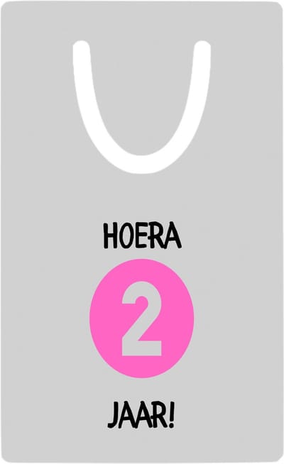 Hacebo® - Hoera 2 jaar metalen boekenlegger - Verjaardag - Jarigen - Verjaardagscadeau - peuter - Happy birthday Bladwijzer boekenleggers - 7.6 cm x 5cm
