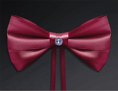 Partydeco - Strik rood steentje (4st)