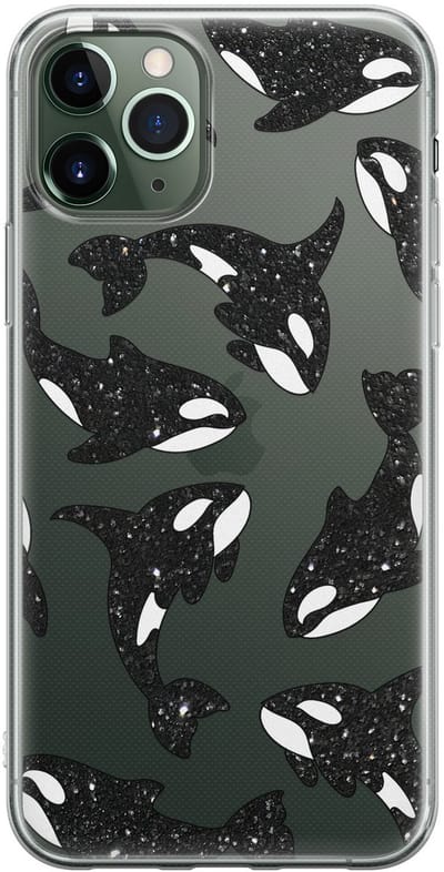 Hoesje geschikt voor iPhone 11 Pro Max - Orka - Soft Case - TPU - Print - Transparant - Mooie Telefoonhoesjes