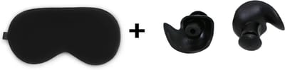 KELERINO. Zijden Slaapmasker - Inclusief Oordoppen - Verstelbaar - Mannen / Vrouwen - Nacht - Zwart