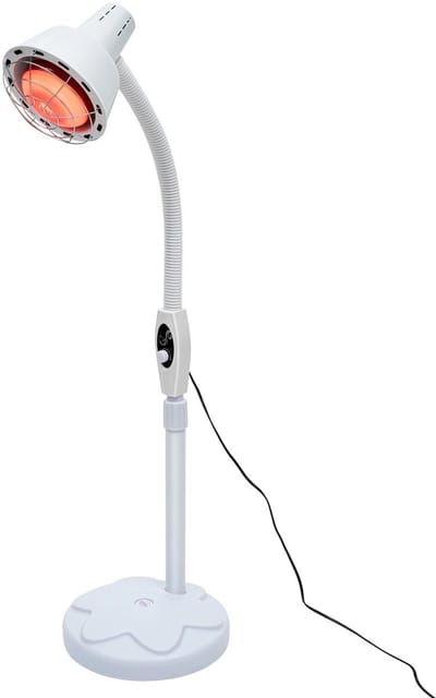 Infrarood Warmtelamp 275W Enkelvoudige Kop – Thermotherapielamp – Pijnverlichting – 360° Verstelbaar – Traploos Regelbare Temperatuur – Flexibele Arm – Veiligheidsrooster – Hoogte Verstelbaar – Voor Rug, Nek, Knieën, Gewrichten – Thuis of Salon