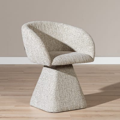 Bronx71® Eetkamerstoel Lenn draaibaar chenille taupe - stoel