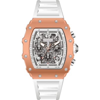 INVICTA Racing 69702 Herenhorloge - Quartz Uurwerk - Acryl met Zilveren Wijzerplaat - 43 mm
