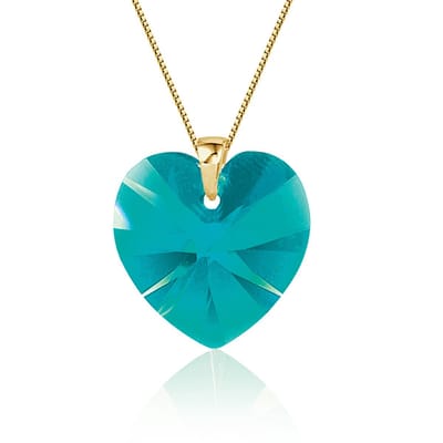 Montebello Ketting Posidonia HG61 - Swarovski Hart - 925 Zilver Verguld - Ø18mm - 45cm