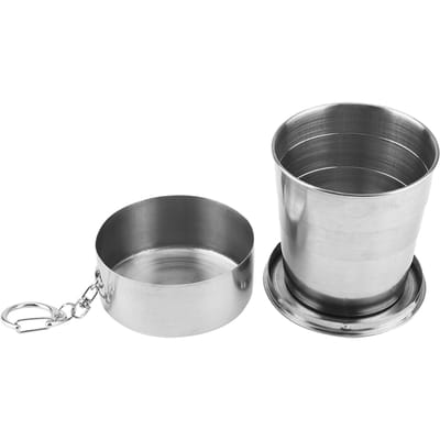 Gobelet pliant pliable en acier inoxydable pour l'extérieur, pour les voyages et le camping (pliable en 4, 250 ml)