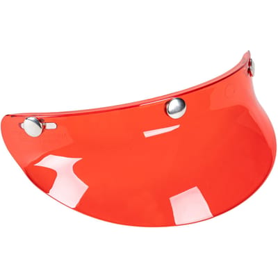 Visière à 3 boutons-pression Visière d'objectif relevable Coupe-vent pour casque de moto ouvert rouge