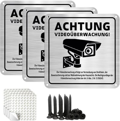 Videobewakingsbord 15 x 15 cm - Weerbestendig en Zelfklevend