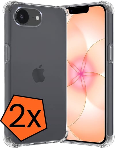 Hoes - 2 Stuks - Geschikt voor Apple iPhone 17e - Sterk & Shockproof - Siliconen Case - Back Cover - Telefoon Hoesje Shock Proof - Transparant