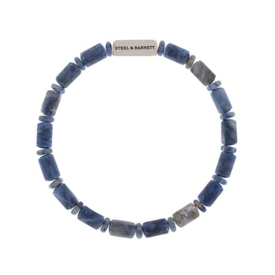 STEEL & BARNETT - Kralenarmband Heren - Colourful Cal - Sodaliet - Maat S