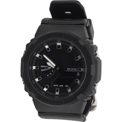 Multifunctioneel Analoog Digitaal Dubbel Display LED Horloge Multifunctioneel Waterdicht Sport Horloge met zwart
