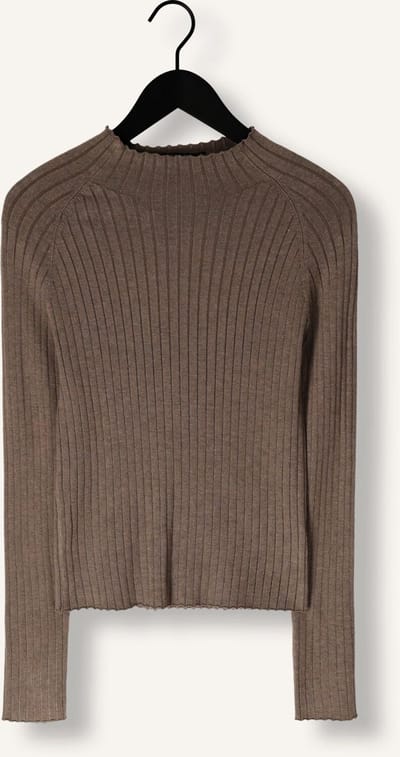 Ydence Knitted Top Kit Tops & T-shirts Dames - Shirt - Taupe - Maat XL