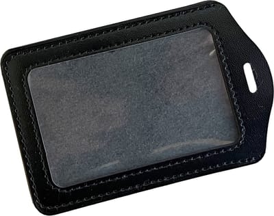 Fako Bijoux - Badgehouder - PU Leder - Kunstleer - Verticaal - Zwart