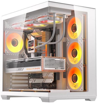 Darkflash C280 Computer Case + 7 Fans - Case - Wit