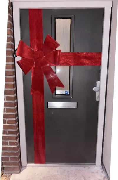 Voordeur Kerst Strik - 3Min Ophangtijd - Huis - Woning - Versieren - Huisdeur