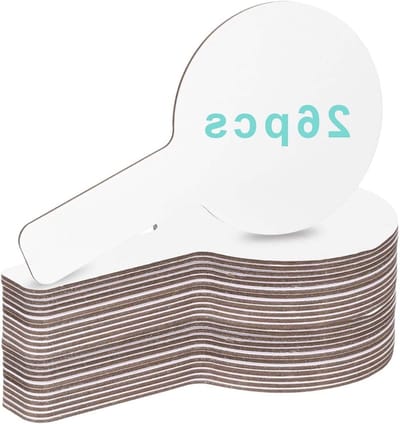 26 Stuks Kleine Droogwisplaten 9 x 5 Inch, Handheld Whiteboard voor Studenten, Antwoordpaddles voor Spelletjes en Lesactiviteiten
