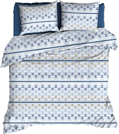 Romanette Kapla Dekbedovertrek - Tweepersoons - 200x200/220 cm - Blue