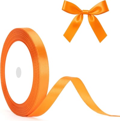 Oranje Satijnen Lint 10mm: Decoratief Cadeaulint, 22m Lint voor Knutselen, Versiering voor Feestelijke Gelegenheden