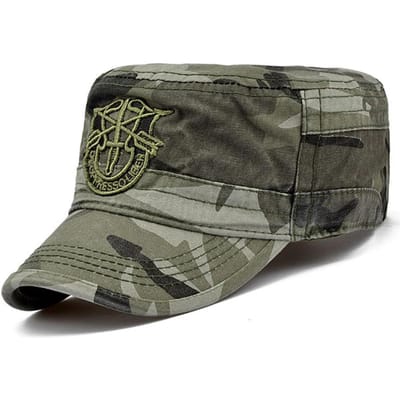 Unisex Schild Borduurwerk Camouflage Militaire Pet Lente Herfst Buiten Verstelbare Casual Petten Mannen Platte Top Kapitein Militaire Petten black