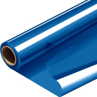 Inpakpapier, rol, 50 m x 40 cm, blauw, transparant, cellofaanrol voor geschenkmanden, bloemisten, snack, boeket, fruit, kunst, feest