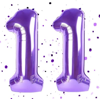 Grote Paarse Cijferballon 11 - Folieballon 101 cm voor Verjaardag Decoratie