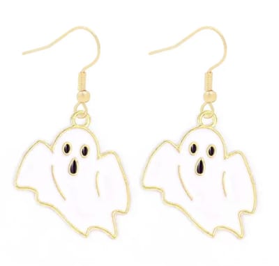 Plux Fashion Spookje Oorbellen - Goud - 4cm - Metaal - Heren - Dames - Sieraden - Goude Oorbellen - Oorhangers - HipHop oorbellen - Sieraden Cadeau - Luxe Style - Duurzame Kwaliteit - Halloween - Oktoberfeest - Kerst