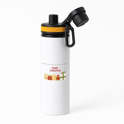 Hacebo® - Kerstmerry christmas waterfles met draaidop oranje - Kerstmis - Kerst beker - winter - kerst - christmas - kerst cadeau - water fles - 850ML