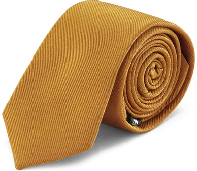 6 cm Stropdas van Goudkleurig Zijden Twill
